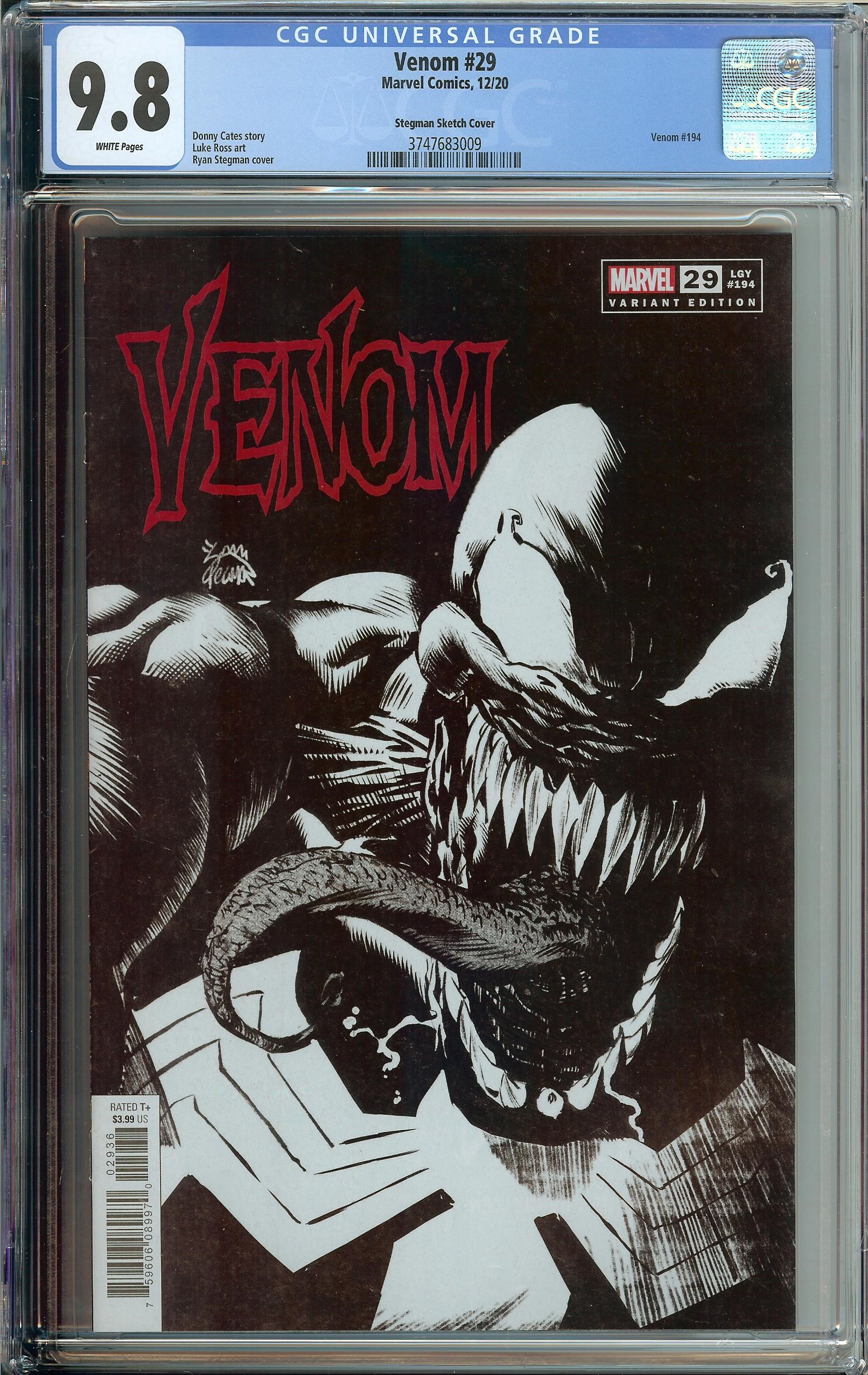 Venom #29 Stegman Variant CGC SS 9.8 Signed By Donny Cates & Ryan Stegman 
