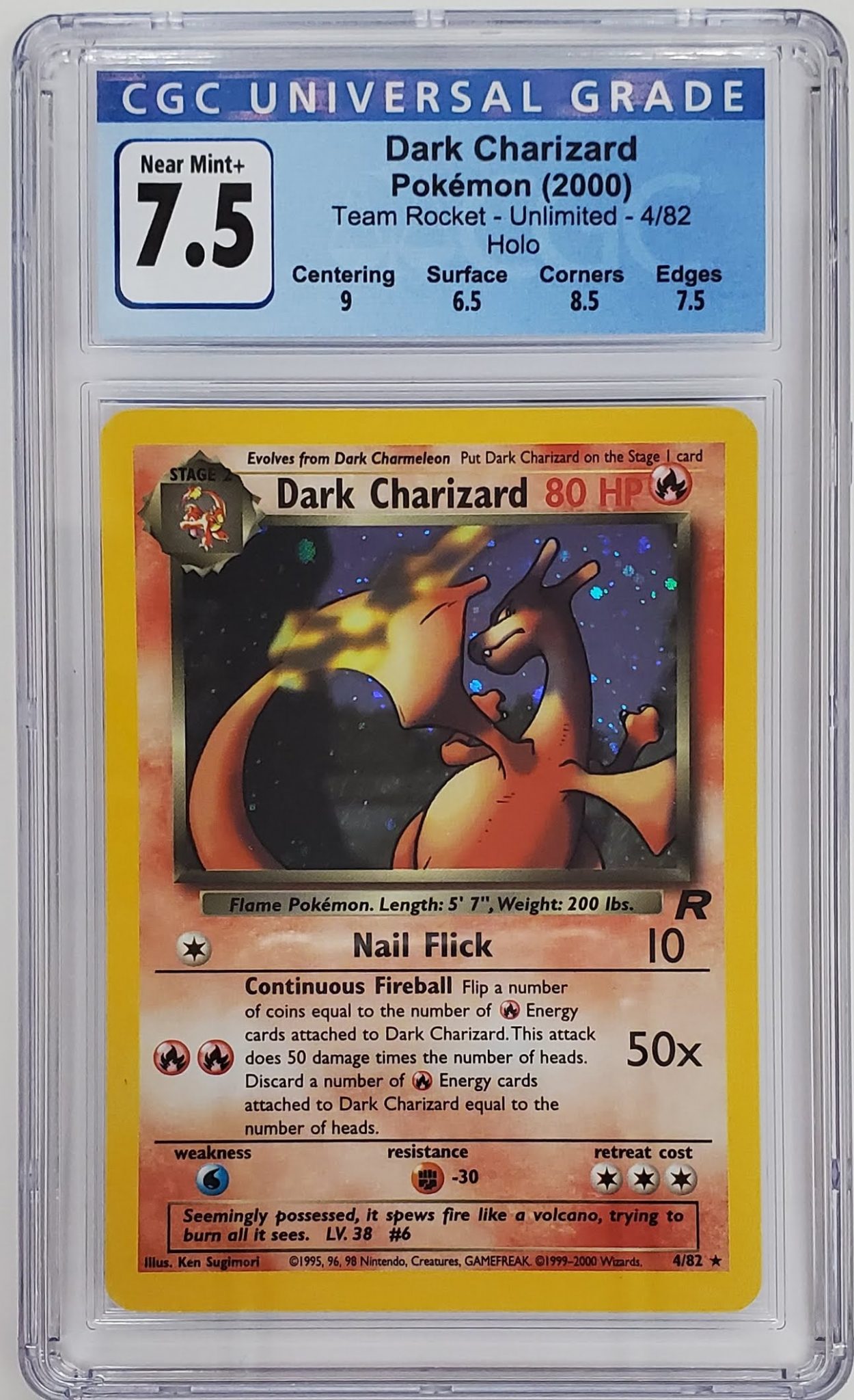 Dark Charizard Pokemon 2000 CGC 7.5 Holo – Comics To Astonish, comics ...