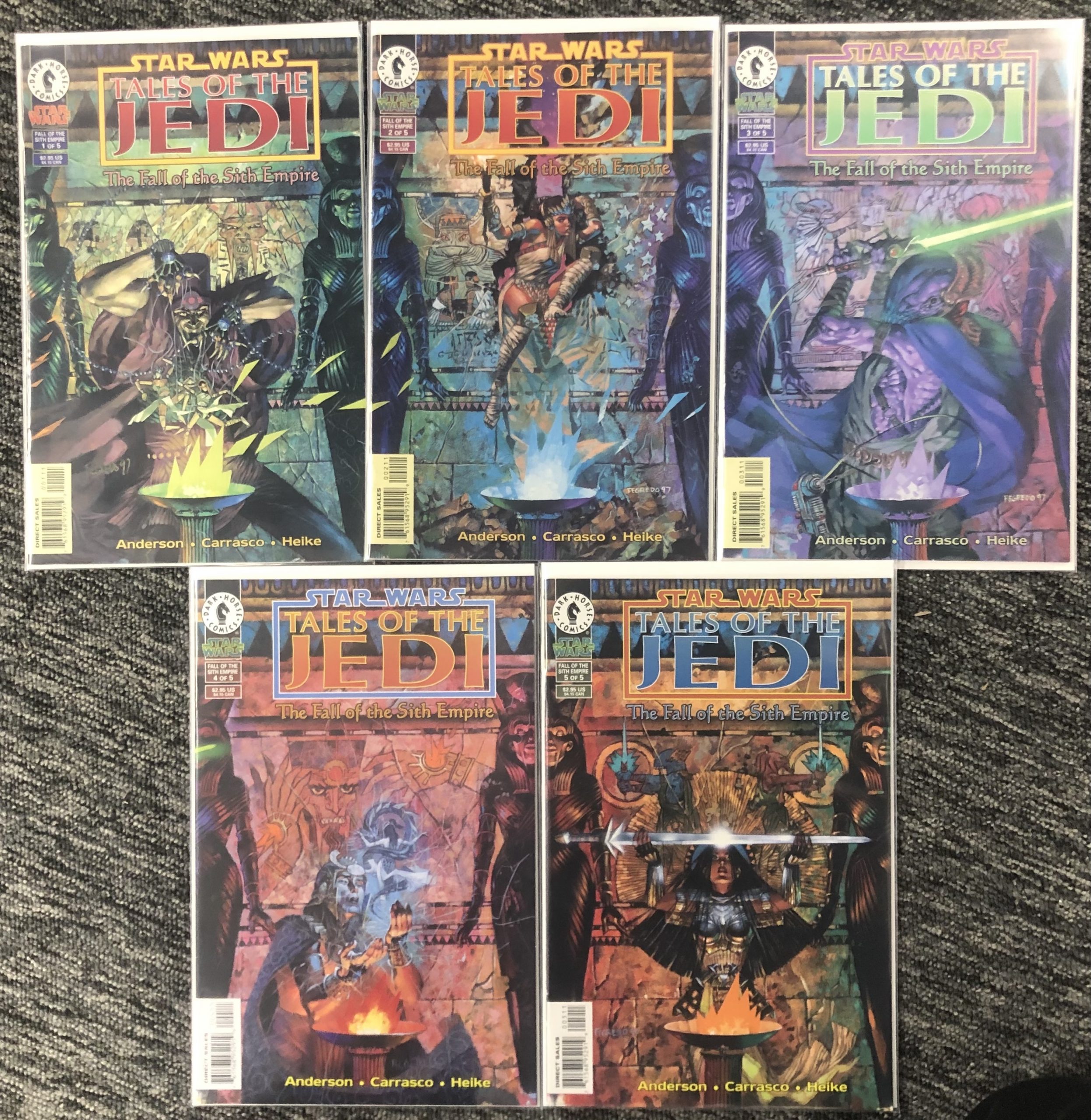Star Wars: Tales of the Jedi - Fall of the Sith Empire #1-5 Complete Set Miniseries 1997