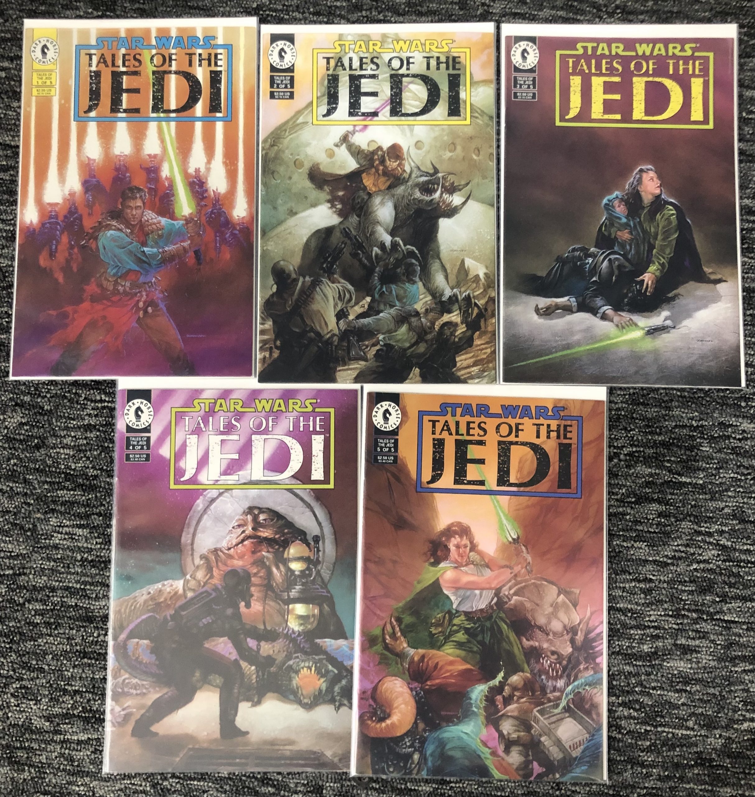 Star Wars: Tales of the Jedi #1-5 Complete Set Miniseries Dark Horse 1993