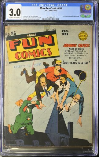 More Fun Comics #86 D.C. CGC 3.0 12/42 Last Spectre written by Jerry Siegel.