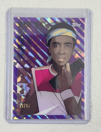 2025 Stranger Things Topps High-Tek #G-7 Lucas Sinclair Purple 11/11 Glam