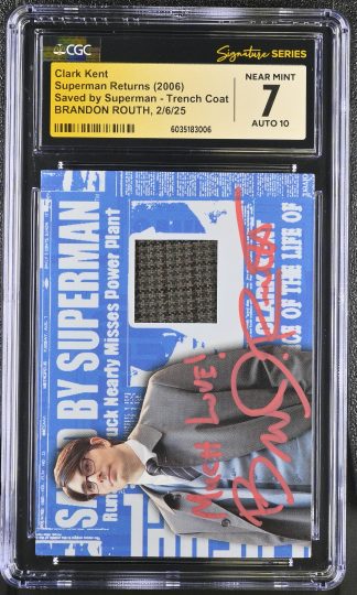 Superman Returns Memorabilia Card Coat SS CGC 7 Auto Routh Costume