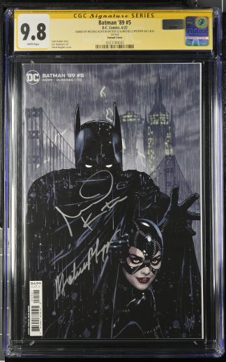 Batman '89 #5 SS CGC 9.8 Auto Keaton Pfeiffer Catwoman Variant Cover