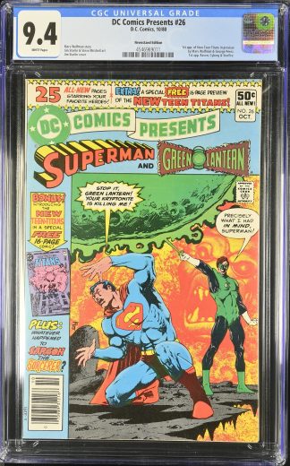 DC Comics Presents #26 CGC 9.4 1st App New Teen Titans Cyborg Raven Starfire