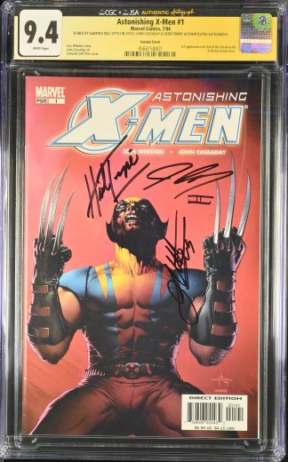 Astonishing X-Men #1 JSA SS CGC 9.2 Dell'Otto Auto Trimpe Cassaday Marvel 7/04