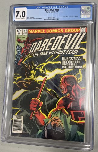 Daredevil #168 CGC 7.0 Origin & 1st App Elecktra 1981