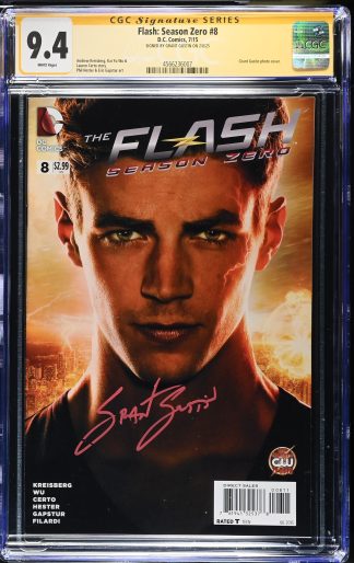 Flash: Season Zero #8 CGC SS Auto Grant Gustin Photo Cover Signed