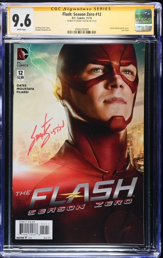 Flash: Season Zero #12 CGC SS Auto Grant Gustin Photo Cover Last Issue