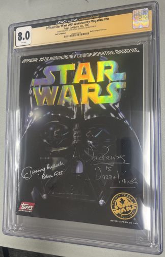 Official Star Wars 20th Ann Magazine SS CGC 8.0 Bulloch Prowse Topps 1997