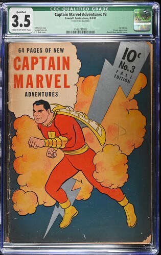 Captain Marvel Adventures #3 CGC 3.5 (Q) 1941 CC Beck cover