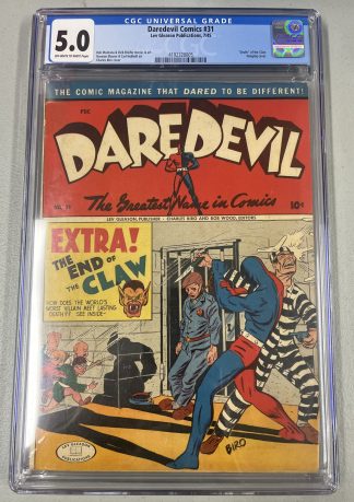 Daredevil Comics #12 Lev Gleason Publications CGC 5.0 Golden Age 1945.