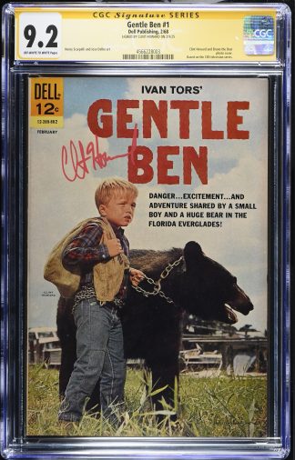 Gentle Ben #1 CGC SS 9.2 Auto Clint Howard Signed Bruno the Bear photo cover