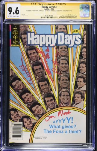 Happy Days #3 CGC SS Auto Ron Howard Henry Winkler Most Williams signed