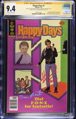 Happy Days #2 CGC SS Auto Ron Howard Henry Winkler Most Williams signed