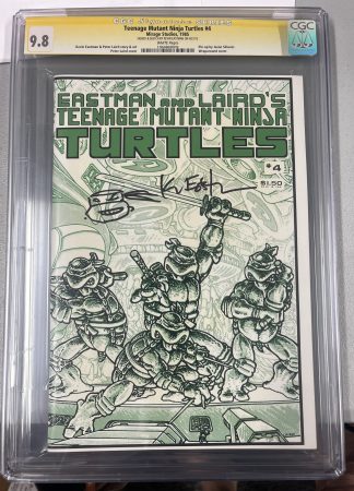 Teenage Mutant Ninja Turtles #4 SS CGC 9.8 1st Print Signed & Sketch Eastman