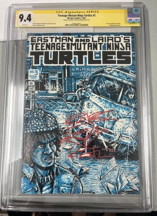 Teenage Mutant Ninja Turtles #3 SS CGC 9.4 1st Print Signed & Sketch Kevin Eastman