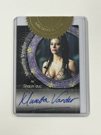 Stargate SG-1 Season 6 Auto A33 Musetta Vander as Shaun'auc Case Topper Signed Card