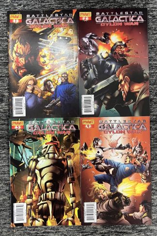 Battlestar Galactica Cyclon War #1-4 Complete Set Run Dynamite 2009