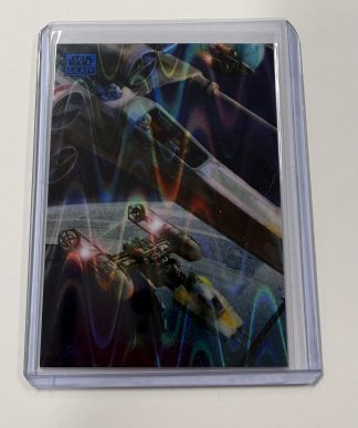 Star Wars Galaxy Chrome 2025 X-Wing and Y-Wing Blue Ray Wave Refractor