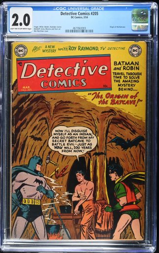 Detective Comics #205 1954 CGC 2.0 Origin of the Batcave