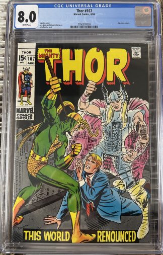 Thor #167 CGC 8.0 1969 Galactus Cameo